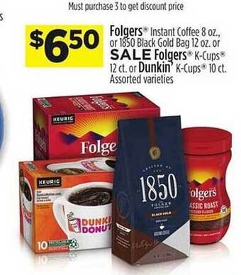 Dollar General Folgers Or Dunkin offer