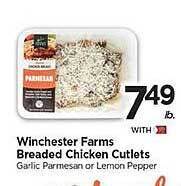 Tops Winchester Farms Breaded Chicken Cutlets offer