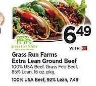 Tops Grass Run Farms Extra Lean Ground Beef offer