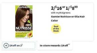 Walgreens Garnier Nutrisse Or Olia Hair Color offer