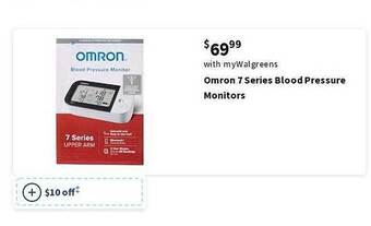 Walgreens Omron 7 Series Blood Pressure Monitors offer