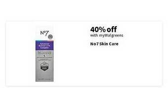 Walgreens No7 Skin Care offer