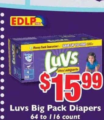 Weis Markets Luvs Big Pack Diapers offer