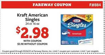 Fareway Kraft American Singles offer