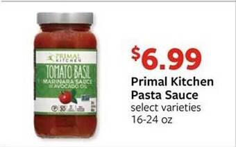 Fareway Primal Kitchen Pasta Sauce offer