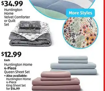 Aldi Huntington Home Velvet Comforter Or Quilt Set Or Queen Sheet Set offer