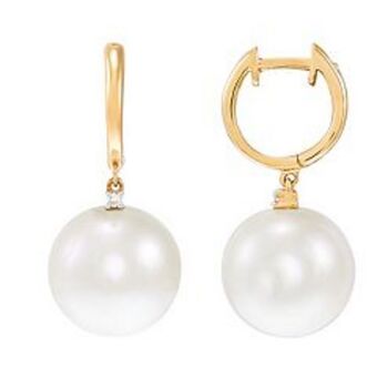 Kohl's 14k gold freshwater cultured ming pearl & diamond accent huggie earrings offer