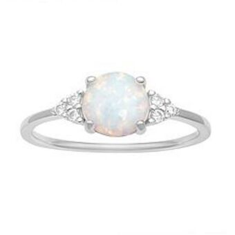 Kohl's Primrose sterling silver white opal & cubic zirconia cluster ring offer