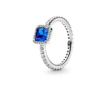Pandora Blue square sparkle halo ring offer