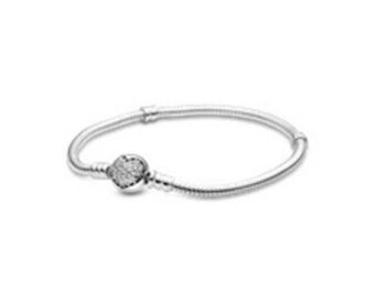 Pandora Pandora moments sparkling heart clasp snake chain bracelet offer