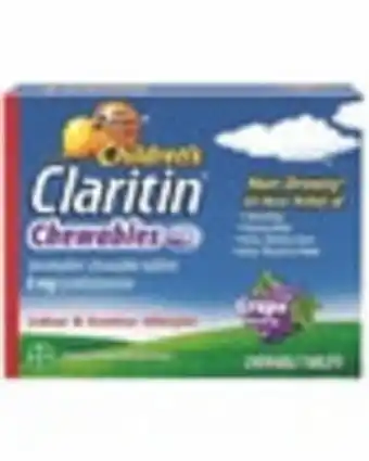 On one (1) non-drowsy children's claritin® chewables (20 ct or larger)