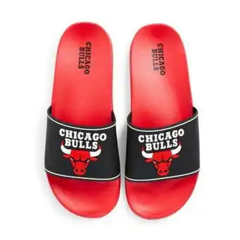 Primark Black and red nba chicago bulls slides offer