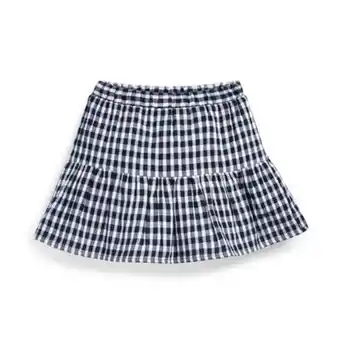Primark Younger girl navy gingham tiered skirt offer