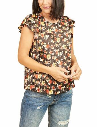 Stein Mart Pale sky floral pleated top blouse offer