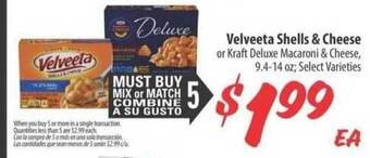Food 4 Less Velveeta Shells & Cheese Or Kraft Deluxe Macaroni & Cheese offer