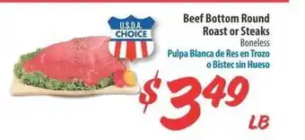 Food 4 Less Beef Bottom Round Roast Or Steaks offer
