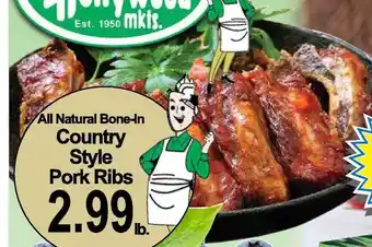 Hollywood Market All Natural Bone-in Country Style Pork Ribs offer