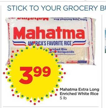 Food 4 Less Mahatma Extra Long Enriched White Rice offer
