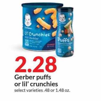 Hy-Vee Gerber Puffs Or Lil' Crunchies offer