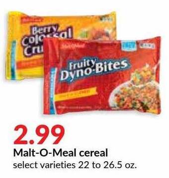 Hy-Vee Malt-O-Meal Cereal offer