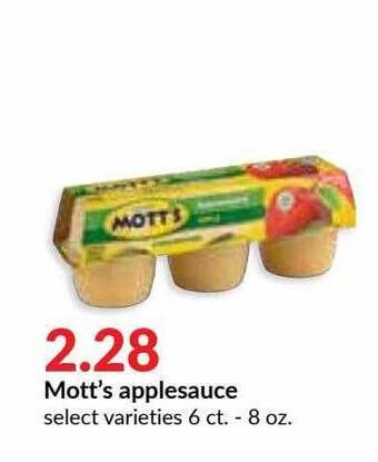 Hy-Vee Mott's Applesauce offer