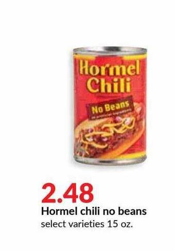 Hy-Vee Hormel Chili No Beans offer