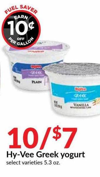 Hy-Vee Hy-Vee Greek Yogurt offer