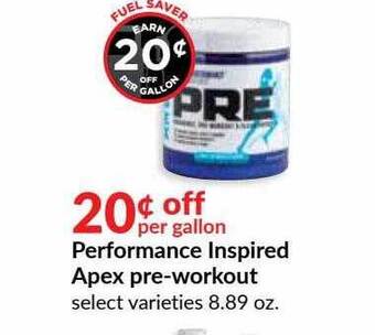 Hy-Vee Performance Inspired Apex Pre-Workout offer