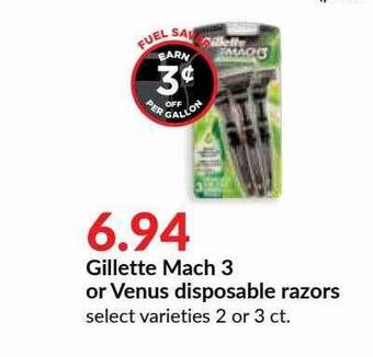 Hy-Vee Gillette Mach 3 Or Venus Disposable Razors offer