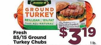 Food Town Store Fresh 85-15 Ground Turkey Chubs offer