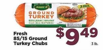 Food Town Store Fresh 85-15 Ground Turkey Chubs offer