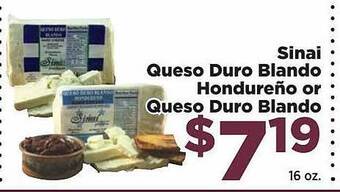 Food Town Store Sino Queso Duro Blando Hondureño Or Queso Duro Blando offer