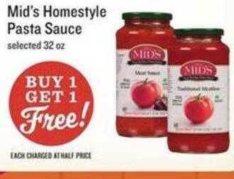 Lowes Foods Mid's Homestyle Pasta Sauce offer
