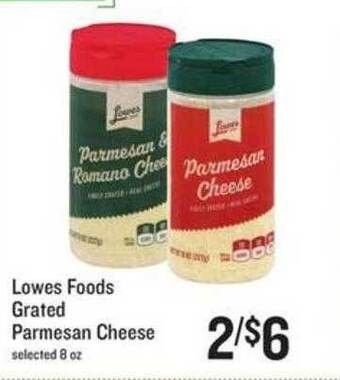 Lowes Foods Lowes Foods Grated Parmesan Cheese offer