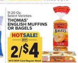 Food Lion Thomas' English Muffins Or Bagels offer