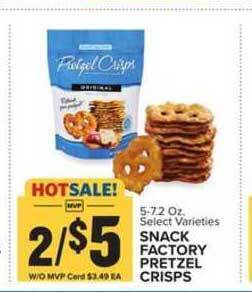 Food Lion Snack Factory Pretzel Crisps offer