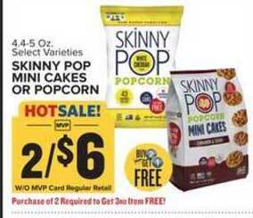 Food Lion Skinny Pop Mini Cakes Or Popcorn offer