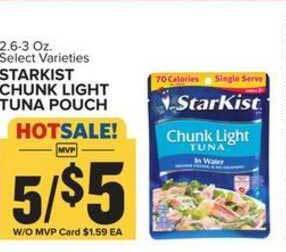 Food Lion Starkist Chunk Light Tuna Pouch offer
