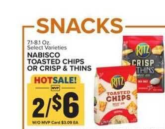 Food Lion Nabisco Toasted Chips Or Crisp & Thins offer
