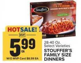 Food Lion Stouffer's Family Size Dinners offer