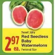 Amigos United Sweet Juicy Red Seedless Baby Watermelon offer