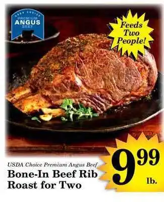 Harvest Foods USDA Choice Premium Angus Beef Bone-In Beef Rib Roast For Two offer