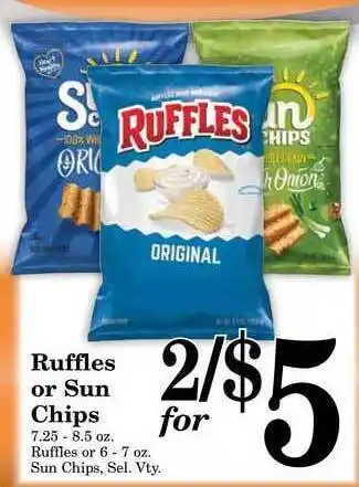 Harvest Foods Ruffles Or Sun Chips offer
