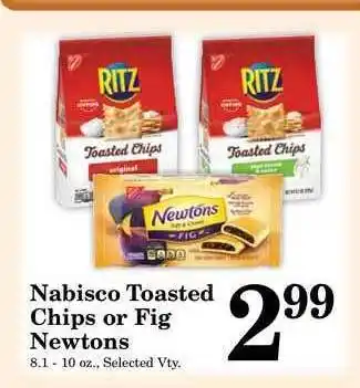 Harvest Foods Nabisco Toasted Chips Or Fig Newtons offer
