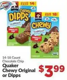 Quaker Chewy Original Or Dipps