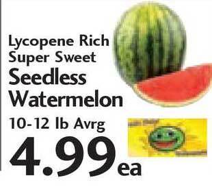 Sunset Foods Lycopene Rich Super Sweet Seedless Watermelon offer