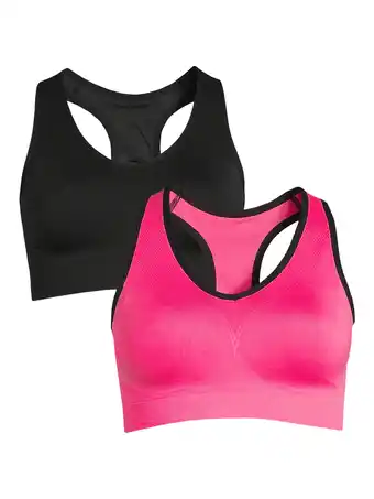 Walmart Balance Point Womens Seamless Racerback Sports Bra, 2 Pack offer
