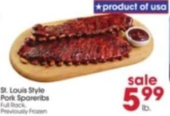 Giant Eagle St. Louis Style Pork Spareribs offer