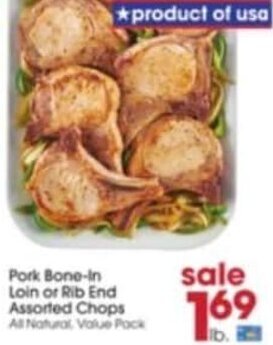 Giant Eagle Pork Bone-In Loin Or Rib End Assorted Chops offer