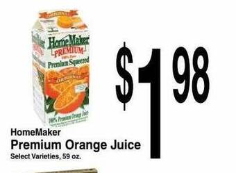 Super Saver Homemaker Premium Orange Juice offer